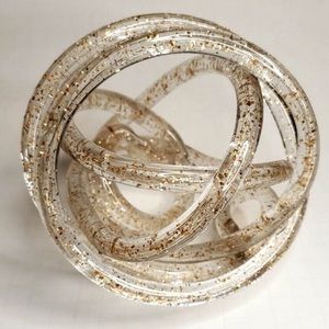 Anthropologie Gold Glitter Glass Twisted Knot Decor
